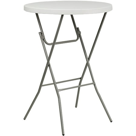 Advantage 32 in. Round Bar Height White Plastic Folding Table (10 Pack)