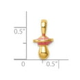thumbnail image 3 of Diamond2Deal 14K Yellow Gold 3-D with Pink Enamel Pacifier Pendant for Women (L- 0.9 in, W- 0.35 in), 3 of 4