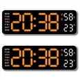 thumbnail image 1 of 2X Large Digital Wall Clock Temperature and Humidity Week Display Electronic LED Table Alarm Clock 12/24H Orange,2 x Large Digital Wall Clock,White, 1 of 5