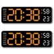 thumbnail image 1 of 2X Reloj de Pared Digital Grande Pantalla de Temperatura y Humedad Semana Reloj Despertador de Mesa LED Electrónico 12/24H Naranja, 1 of 5