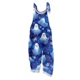 thumbnail image 2 of Womens Halloween Jumpsuits Cute Print Baggy Casual Wide Leg Romper Tie Strap Cotton Linen Pants, 2 of 7