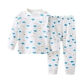 thumbnail image 3 of FSYBOA Girls Cotton Outfit Set, Soft Casual 2 Piece Crew Neck Tops and Pants Blue Size 2-3T, 3 of 7