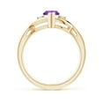 thumbnail image 2 of ANGARA Natural 0.95 Ct. Amethyst with Diamond Infinity Ring in 14K Yellow Gold for Women (Ring Size: 6.5), 2 of 9