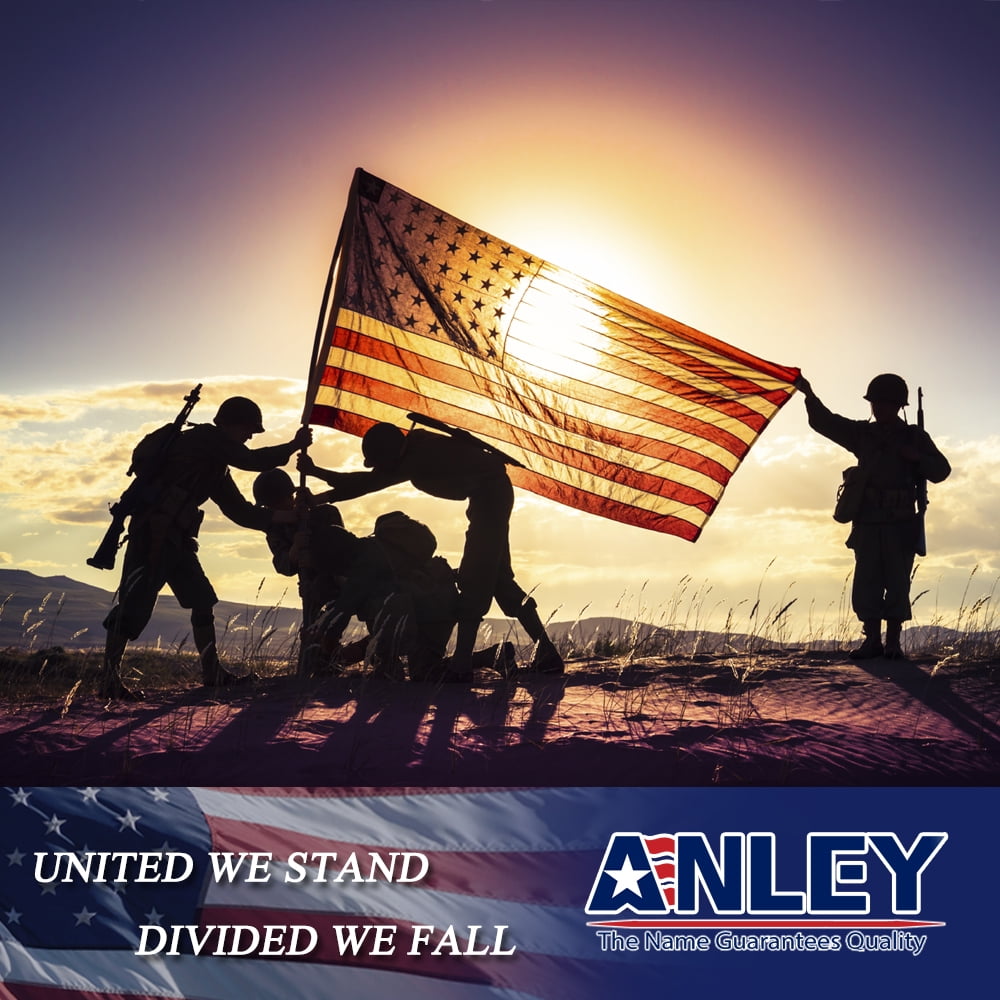 Anley 6x10 Ft American US Flag 210D Polyester - Embroidered USA Banner Flags with Brass Grommets