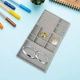 thumbnail image 3 of 3 Pieces Jewelry Trays Organizer Drawer Inserts Storage Holder Flocking Cloth Space Saving Multifunctional Display Case Box for Brooch Watch , Gray, 3 of 8