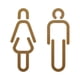 thumbnail image 4 of Letrero de baño para hombre y mujer, letrero de WC, juego de figuras 3D, etiqueta adhesiva de pared antigua, estilo nórdico un dorado, 4 of 9
