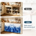 thumbnail image 4 of Blue Christmas Cabinet Curtain 32"Wx55"L,Dustproof Pantry Door Curtain with Self Adhesive Tape,Winter Snowflake Abstract Forest Tree Tall Storage Cover Privacy Drape for Bathroom Kitchen Laundry Room, 4 of 9