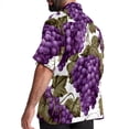 thumbnail image 3 of Grape Men's Short Sleeve Poplin Shirts, Casual Printed Button Down Tops for Summer Beach, Unisex with Spread Collar, 3 of 6