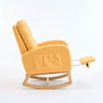 thumbnail image 6 of Noble House Byana Upholstered Accent Rocking Chair with Footrest, Rubber Wood High-Back Rocker Lounge Chair, Yellow, 6 of 11