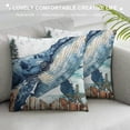 thumbnail image 3 of Orinice  Pack of 1Whale Decor Throw Pillow Covers, Soft Ocean Marine Square Cushion Case Set for Couch Sofa Bedroom Living Room, Nautical Sea Creatures Pillow Cases Pillowcases, White, 3 of 5