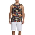 thumbnail image 4 of Gaeub Skulls and Flowers Men's Mesh Basketball Jersey, Quick-Drying Sleeveless Top S-4XL, Loose Muscle Tank Top -Small, 4 of 9