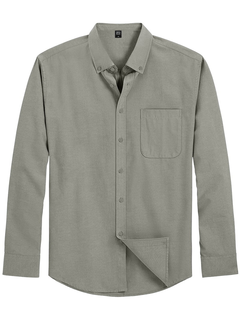 GENTS BLISS Long Sleeve Mens Dress Shirts Casual Solid Shirts for