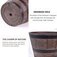 thumbnail image 4 of GreenShip Whiskey Barrel Planter - 15 Inch Rustic Resin Plant Pot with Drainage Hole for Indoor/Outdoor Use (Color: Chocolate), 4 of 7