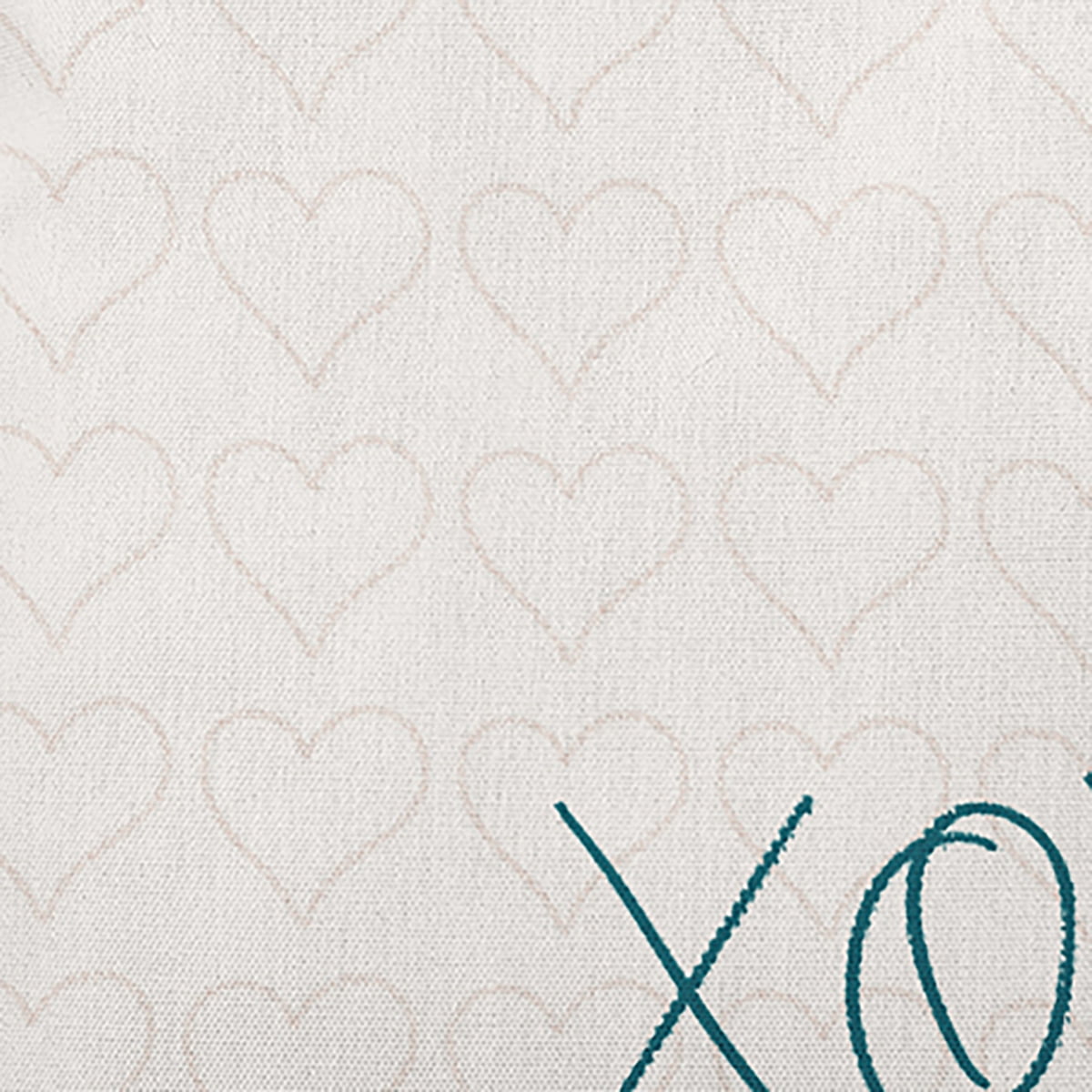 20"x20" Simply Daisy Valentines XOXO with Hearts Poly Indoor/Outdoor Pillow, Teal Qty 1