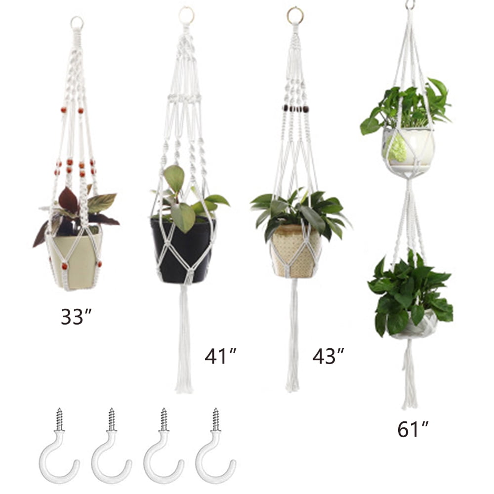 Details about   Macrame Plant Hanger Flower Pot Holder Hanging Jute Rope Wall Art Garden Decor 