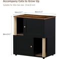 thumbnail image 2 of Double Cat Litter Box Enclosure, Litter Box Enclosure for 2 Cats, Cat Litter Cabinet Double Room with Scratch Post and Litter Mat, Fit Most of Litter Boxes Black, 2 of 7