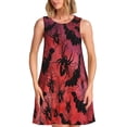thumbnail image 1 of Fotbe Bats And Spiders Vestido de Verano sin Mangas para Mujer – Vestido Midi Línea A, Estilo Camiseta Floral, Vestido Playero Casual y Fluido, 1 of 7