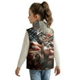 thumbnail image 2 of Uorisanigo Toddler Girls Boys Winter Fleece Vest Puffy Sleeveless Jacket 2-12 Years Old, Lightweight Full Zip Vest Warm Outwear for Fall Winter Layering - American Flag Hunting Forest Deer, 2 of 7