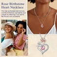 thumbnail image 6 of Suplight Rose Birthstone Necklace for Women Valentine's Day Birthday Christmas Jewelry Gift, 6 of 7