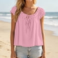 thumbnail image 6 of SwiftWear Women's Ruffle Drawstring Cute Tank Top Crew Neck Sleeveless Cami Casual Loose Fit Beach & Vacation Top​, 6 of 8