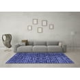thumbnail image 3 of Ahgly Company Machine Washable Indoor Round Abstract Blue Modern Area Rugs, 5' Round, 3 of 4