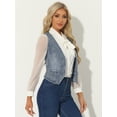 thumbnail image 3 of DARING DIVA Women's Sleeveless V Neck Casual Waistcoat Vest Jacket L Dusty Blue, 3 of 6