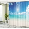 thumbnail image 4 of Ambesonne Landscape Shower Curtain, Sky and Tropical Sea, 69"Wx84"L, Cream Turquoise White, 4 of 4