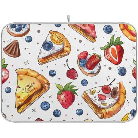 

riloi Dish Drying Mat For Kitchen Counter Pizza Sandwiches Fruit Super Absorbent Multi-Functional Kitchen Mat Large Draining Racks Pad 16 x18