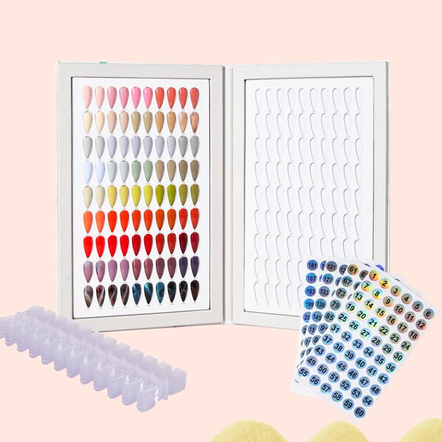 Acycoin2A Tabla de libros con pantalla de colores de uñas de 180 y 240 puntas de uñas (estilo A)