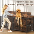 thumbnail image 3 of Frmobepts 78 Inch Double Dog Crate Furniture, Heavy Duty Extra Large Cage Furniture with Divider for 2 Dogs, Decorative Wooden Kennel Furniture Indoor, Metal Pet House for Large and Medium Dogs, 3 of 8