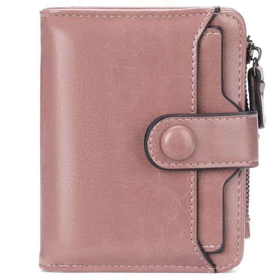 Woaeety Women's Wallet RFID Blocking Leather Small Wallet Credit Card Holder with Coin Purse (Pink)
