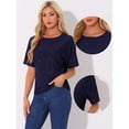 thumbnail image 2 of DARING DIVA Women's Costume Sequin Clubwear Blouses T-Shirts M Navy Blue, 2 of 6
