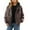*Coffee, variant on Womens Oversized Faux Leather Hoodeid Bomber Jacket With Pockets,Trendy Zip Up Outwear Coat Black,Womens Plus M