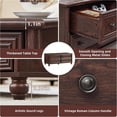 thumbnail image 6 of Leyaoyao Farmhouse Coffee Table with Drawers, Rectangular Rustic Center Table with Hidden Storage for Living Room, Office, Walnut, 6 of 10