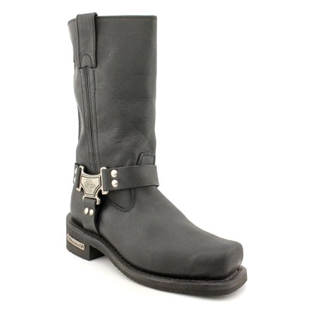 Mens Leather Harness Motorcycle - Milwaukee Classic Harness Men Square Toe Leather Black Motorcycle Boot