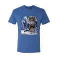 thumbnail image 2 of Wolves and the Moon in the Winter Night | Mens Animal Lover Premium Tri Blend T-Shirt, Vintage Royal, Medium, 2 of 3