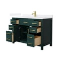 thumbnail image 2 of Beckett 48" Green Single Vanity & White Quartz Top (1-Hole) & Gold Trim, 2 of 5