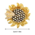 thumbnail image 2 of Personalized Bee On Daisy Flower Brooch Sparkly Rhinestone Scarf Brooch Pin Women Jewelry, 2 of 8