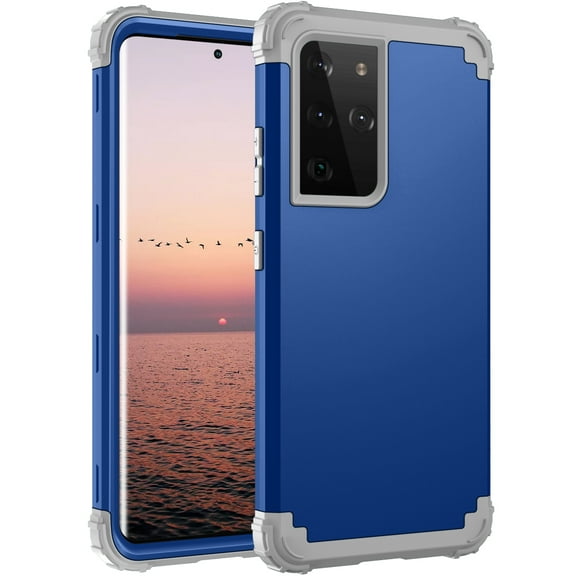 TECH CIRCLE For Galaxy S22 Ultra Case, Dual Layer Slim Heavy Duty Hybrid Rugged Shockproof Anti-Scratch Protective Back Phone Cover for Samsung Galaxy S22 Ultra 6.8" 2022,Darkblue