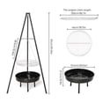 thumbnail image 6 of Campfire Tripod Grill, Adjustable Height BBQ Grill Grate with Fire Bowl for Outdoor Camping BBQ, Black, 6 of 13