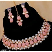 Bollywood Gold Plated Indian Kundan Necklace Bridal Choker Pearl Jewelry Set New