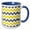 Blue/White, variant on 3drose, Blue Gray Yellow and White Chevrons, 15oz Mug