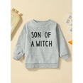 thumbnail image 2 of Wassery Baby Boys Sweatshirt Long Sleeve Crew Neck Letters Print Pullover Tops 6M 12M 18M 24M 3T Toddler Boys Halloween Clothes, 2 of 9