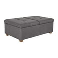 thumbnail image 1 of CorLiving Yves Large Fabric Tufted Rectangle Ottoman with Double Storage and Wood Legs, 1 of 9