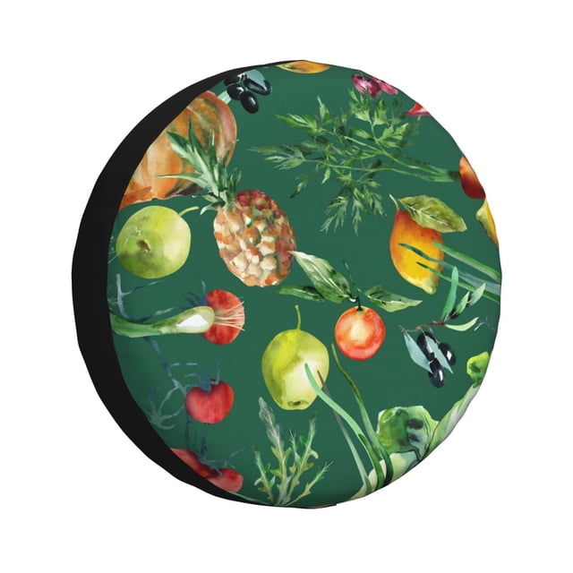 Fotbe Vegan Funda de Llanta de Repuesto con Estampado, Engrosada, Ajuste Universal para Jeep, Remolque, RV, SUV, Camión-16 inch