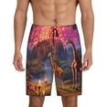 thumbnail image 1 of Balery Lantern Giraffes Magical Forest Pantalones cortos de pijama de punto de algodón para hombre con cinturilla y bolsillos-X-Large, 1 of 6