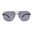 thumbnail image 1 of Classic Mens Rectangular Metal Rim Aviator Sunglasses Gunmetal Black, 1 of 4