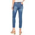 thumbnail image 2 of Machine Jeans Women's Juniors Mid Waist Distressed Skinny Jeans  (Med Denim, 1), 2 of 5