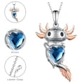 thumbnail image 5 of Collar con Dije de Axolotl AxolotlNeck04 1Pza Ajolote/Corazón Plata/Azul Metal Cadena y Dije., 5 of 5