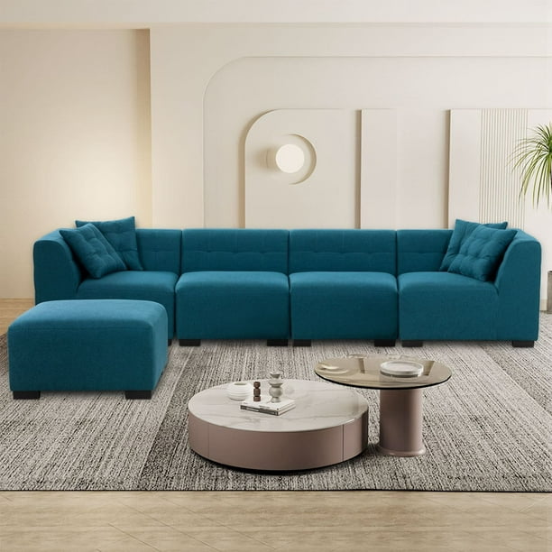 Williamspace Convertible Sectional Sofa Fabric Couch with Chaise ...